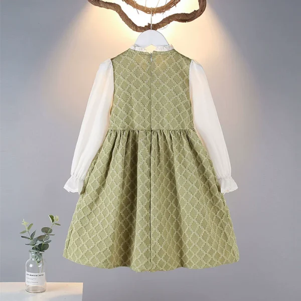 Rochita Verde Fetite cu Broderie Anora - 2-3 ani