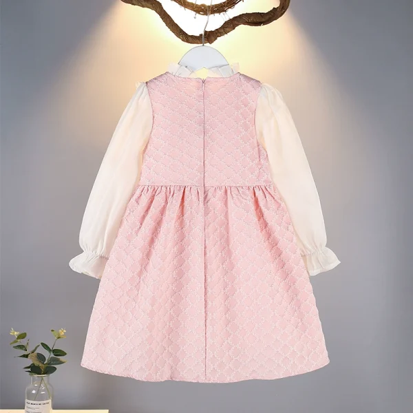 Rochita Roz Fetite cu Broderie Anora - 2-3 ani