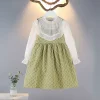 Rochita Verde Fetite cu Broderie Anora - 2-3 ani