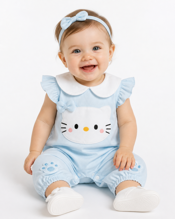 Salopetă Albastră Fetițe Cute Kitty Natalia - 3-6 luni