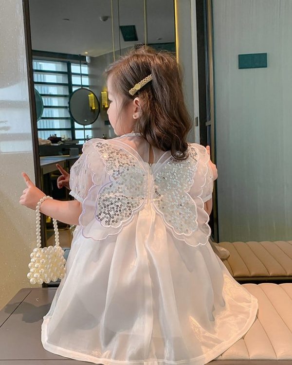 Rochita Fetite Butterfly Alb Vanessa - 6-7 ani