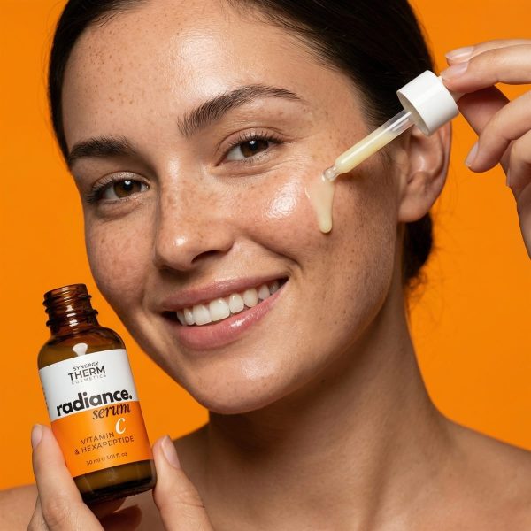 Ser iluminator și antioxidant cu Vitamina C,  Radiance Serum, cu Vitamina C lipozomală și Hexapeptide