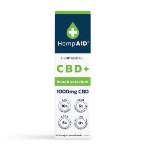 Ulei de canepa cu 1000mg CBD, 500mg CBDA, 500mg CBGA, broad spectrum, HempAID, natural, 10ml - Default