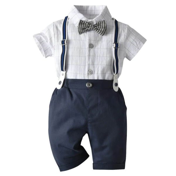 Set Costum Baieti Elegant Albastru Casian - 12-18 luni
