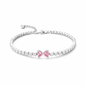 Bratara Tennis Pink Bow cu Argint