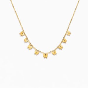 Colier Fluture Placat cu Aur 18k