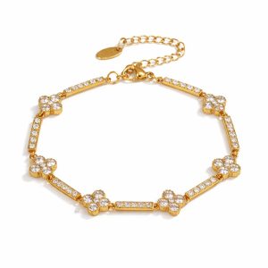 Bratara Floare Placata cu Aur 18k