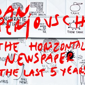 Ziarul Orizontal_ultimii cinci ani_Dan Perjovschi_coperta Postcards. The Horizontal Newspaper. The Last Five Years, 2019–2023