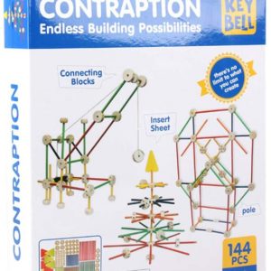 Blocuri si Bete de Constructie din Lemn -144 piese Montessori