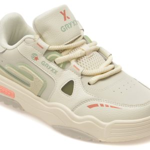 Pantofi sport GRYXX albi, 2A3227, din piele naturala
