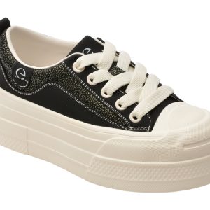 Pantofi sport EPICA negri, C119211, din piele naturala
