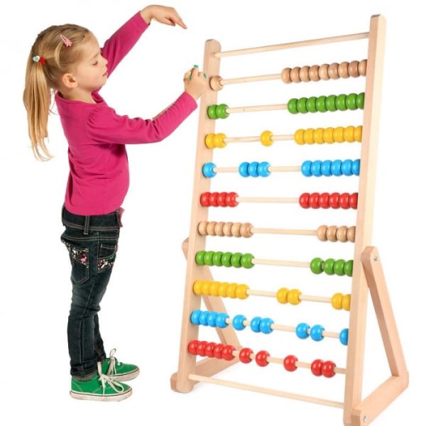 Abac Gigant din lemn 86 cm - numaratoare scolara si prescolara pentru copii