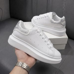 Adidasi dama casual albi cu gri  diamond  111D