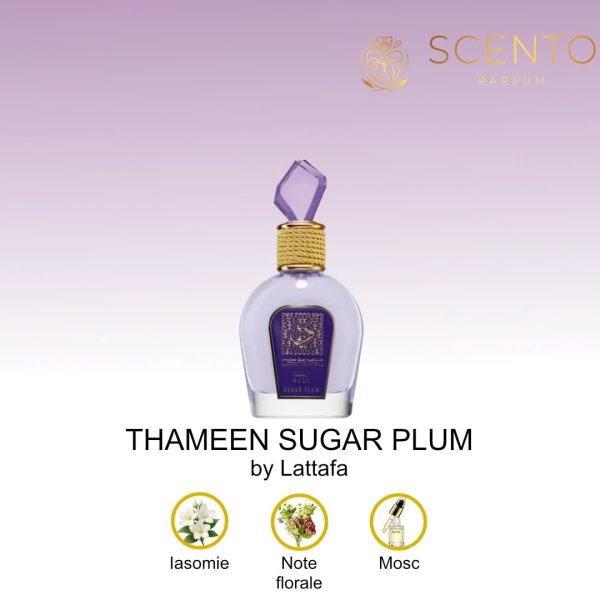 Apa de parfum Lattafa, Thameen, Sugar Plum, Femei,100 ml - Original Dubai