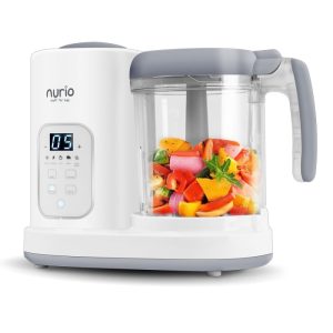 Aparat de Gatit Nurio 6 in 1 pentru Hrana Bebelusi ,   Cu Temporizator si Curatare Automata