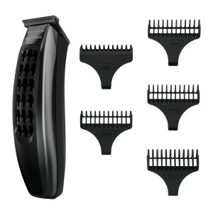 Aparat de tuns Rowenta x Karl Lagerfeld Barber Experience TN185LE0  6500 rpm  autonomie 90 min  5 piepteni ficsi  lame inox  baza de incarcare  indica