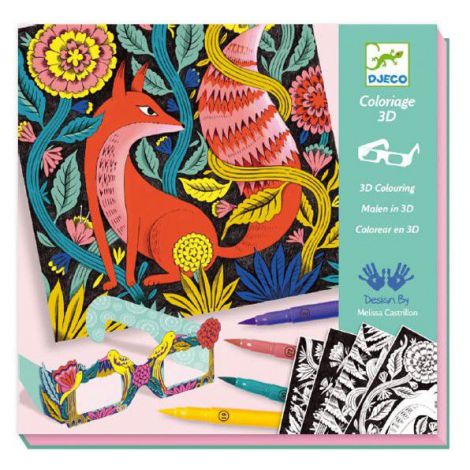 Atelier de colorat 3D Djeco, Fantezie în pădure