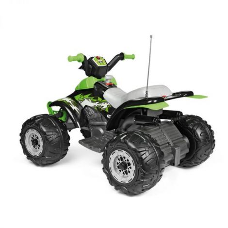 ATV Peg Perego Corral T-Rex, 330W, 12V, 3 ani +, Verde  Negru
