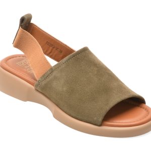 Sandale FLAVIA PASSINI kaki, 1325, din piele intoarsa