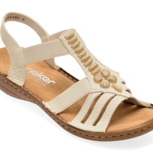 Sandale RIEKER albe, 60806, din piele ecologica