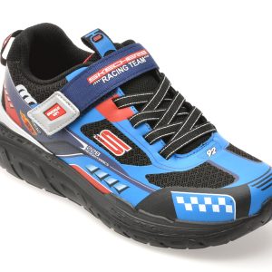 Pantofi sport SKECHERS albastri, SKECH TRACKS, din material textil
