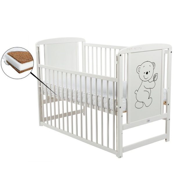 babyneeds-patut-din-lemn-timmi-120x60-cm-cu-laterala-culisanta-alb-saltea-12-cm-745760-4.jpeg Patut din lemn bebe, 120x60 cm, Cu laterala culisanta, Din lemn de pin si mdf, Stabil si rezistent, Inaltime saltea reglabila pe 3 nivele, Laterala cu 3 bete detasabile, EN716-1, EN716-2, Alb, Babyneeds, Timmi + Saltea 12 cm