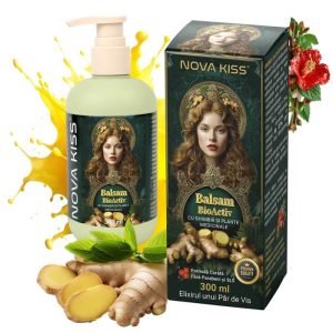 balsam-bioactiv-pentru-par-cu-ghimbir-si-plante-medicinale-nova-kiss-300-ml-080485.jpg Balsam BioActiv cu Ghimbir Impotriva Caderii Parului, Efect Regenerator si Densificator, Revitalizeaza in Profunzime, Premium, NOVA KISS , 300 ml