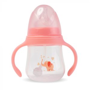 Biberon cu 2 Manere, 180ml - Roz - Nurio