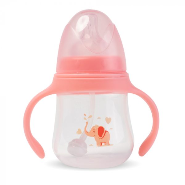 biberon-cu-2-manere-180ml-roz-816930.jpg Biberon cu 2 Manere, 180ml - Roz - Nurio
