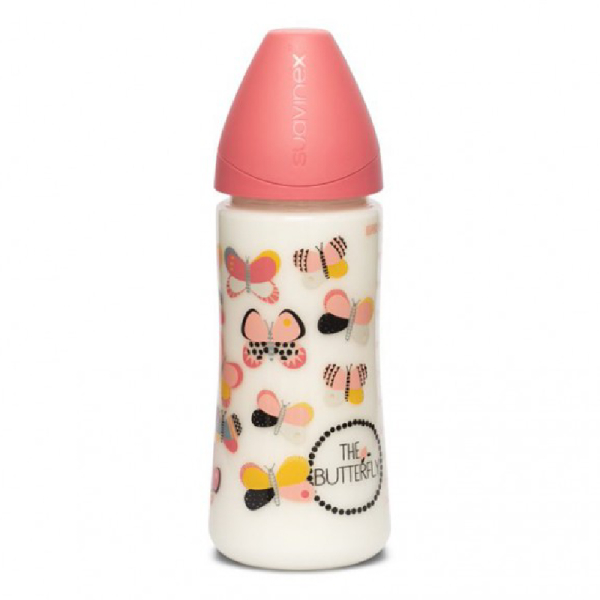 biberon-debit-dens-fluture-fusion-360-ml-suavinex.png Biberon cu debit dens, fluture roz, Fusion, 360 ml, Suavinex