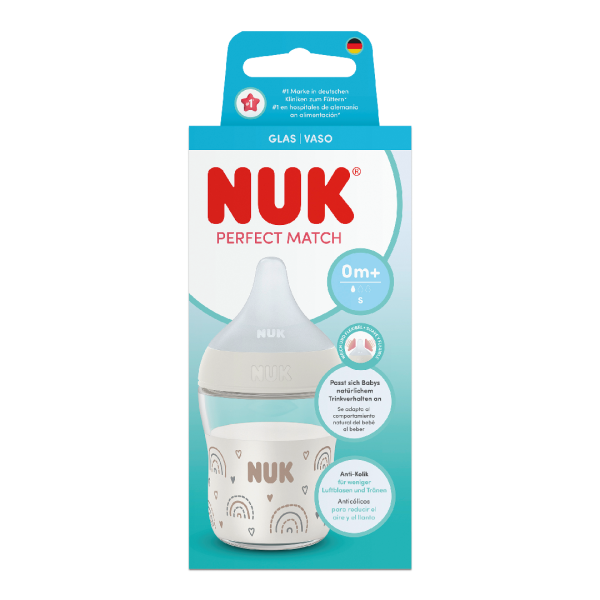 biberon-din-sticla-perfect-match-120-ml-flux-s-nuk.png Biberon sticla cu tetina din silicon Perfect Match, flux S, 0 luni+, 120 ml, Nuk