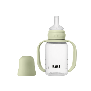Set biberon BIBS tip Sippy Cup PP 150 ml cu cioc din silicon și sistem antipicurare, Sage