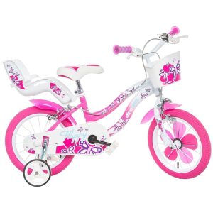 bicicleta-copii-dino-bikes-16-flappy-roz-3133547-4.jpeg Bicicleta cu pedale, Dino Bikes, Flappy, Cu roti ajutatoare, Cu cosulet frontal, Cu scaunel pentru papusa, 16 inch, Pana la 125 cm, 6 ani+, Roz