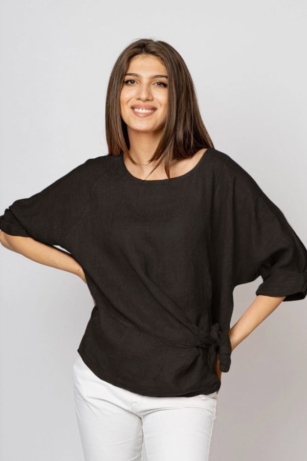 bluza-din-in-maro-inchis-masura-mare-cu-nod-pe-talie-copie-255714.jpg Bluza din in gri inchis masura mare cu nod pe talie
