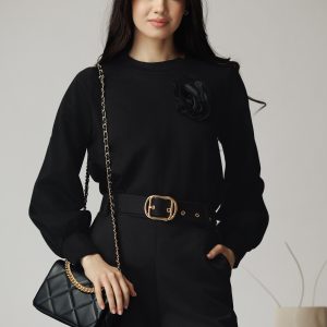 bluza-dy-fashion-casual-din-jerse-neagra-cu-floare-din-organza-1349048-1094255-4.jpeg Bluza DY Fashion casual din jerse neagra cu floare din organza