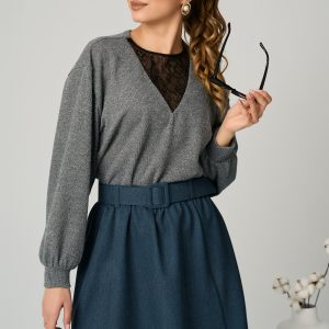 bluza-dy-fashion-smart-casual-din-jerse-gri-cu-insertie-din-dantela-1354526-1098350-4.jpeg Bluza DY Fashion smart-casual din jerse gri cu insertie din dantela