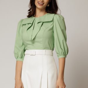 bluza-dy-fashion-verde-fistic-din-poplin-cu-guler-amplu-1463710-1151410-4.jpeg Bluza DY Fashion verde fistic din poplin cu guler amplu