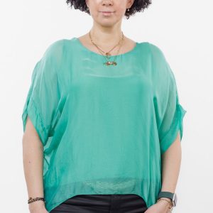 Bluza verde din matase si vascoza
