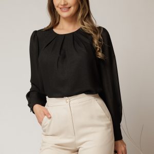 Bluza neagra eleganta cu sidef