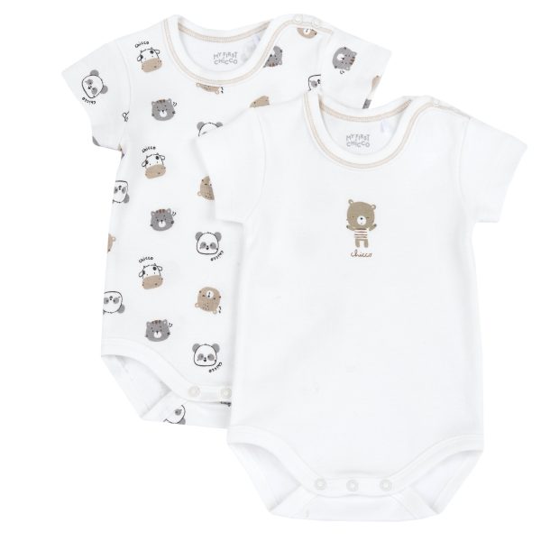Body bebelusi Chicco, set doua bucati, Alb, 00657-69MFCI