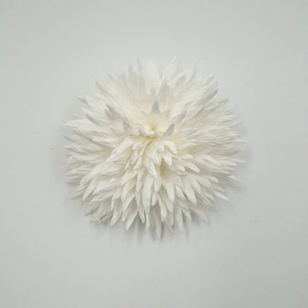 Brosa dama floare textila decorativa, alba