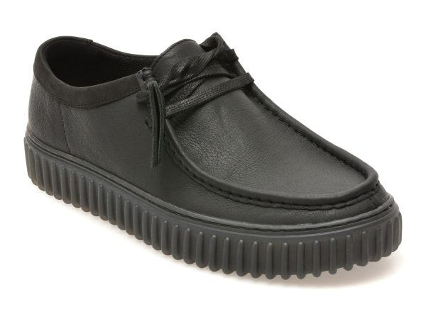 Mocasini CLARKS negri, TORHILL LO, din piele naturala