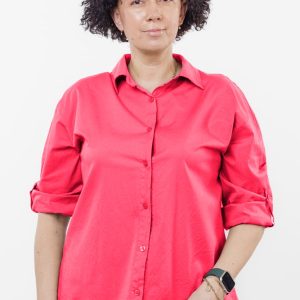 Camasa din poplin de bumbac cu dantela pe spate, fucsia