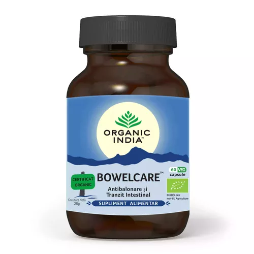capsule-bowelcare-organic-india-2.webp Bowelcare Tranzit Intestinal, Combate Balonarea 60 cps ECO| Organic India