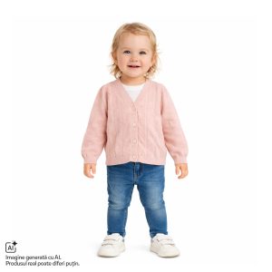 Cardigan copii Chicco tricotat, Roz, 01573-70MC