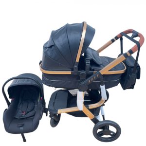 Carucior 3 in 1cu maner reversibil, transformabil landou-sport si scoica, 517 Negru