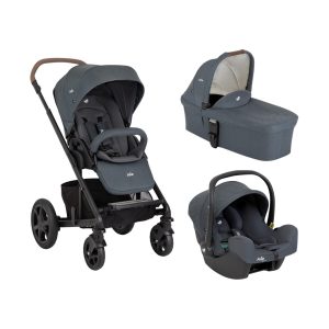 Joie - Carucior pentru copii Chrome DLX 3 in 1 Moonlight (Carucior Chrome DLX Moonlight  + Landou Moonlight + Scoica i-Snug Moonlight)