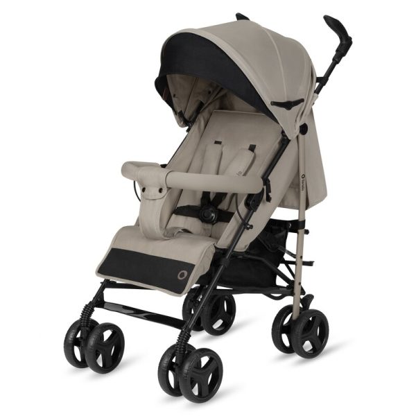 Carucior sport compact, Lionelo, Irma, Spatar ajustabil in 4 pozitii, Suport picioare reglabil, Manere rotative, Pliere tip umbrela, 6- 36 luni, Pana la 15 kg, Conform cu EN1888-1:2018, Bej