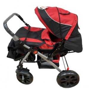 Carucior sport cu maner reversibil, pliabil, suspensii, Q7 Rosu - Negru