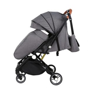 Carucior sport L-Sun, C6, Gri, pliabil tip troller, cu maner reversibil, husa de picioare si gentuta